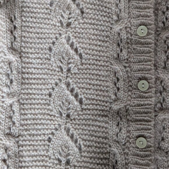 Lace Knit Wool and Mohair Sweater Jack Wills Preppy Cardigan Dusty Soft Pink S - Picture 4 of 7